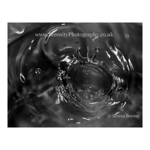 B&W abstract image: splash of water in black and white
